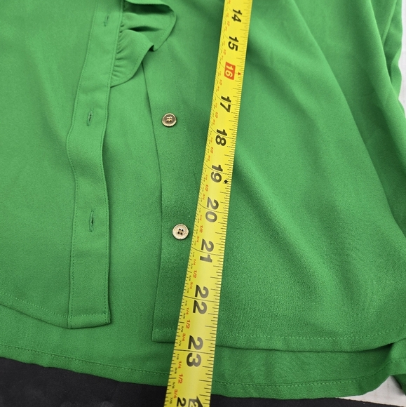 NEW J. Crew Drapey Ruffled Green Top 2 - Picture 5 of 7